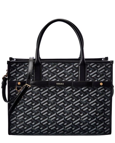 versace la greca tote bag